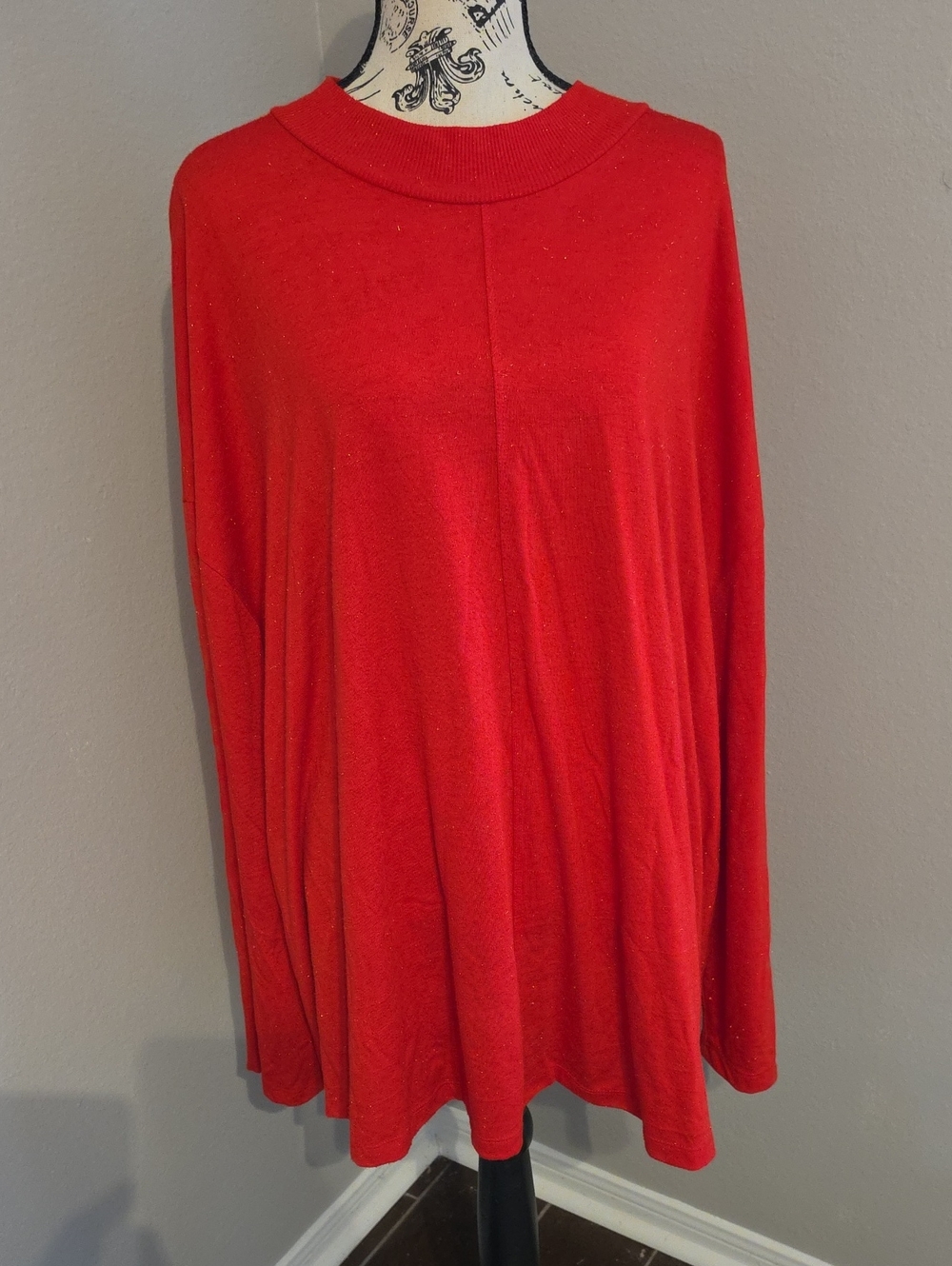 Terra & Sky Red Long Sleeve Swing Top